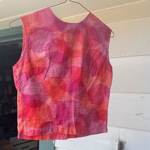 1960s Vibrant Pink and Orange Women's Top